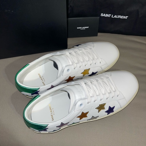 Saint Laurent Men’s Court Classic SL/06 Star Low Top Leather Sneakers EU 41/US 8 - Picture 4 of 12